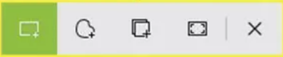 screenshot of toolbar from snip and sketch tool
